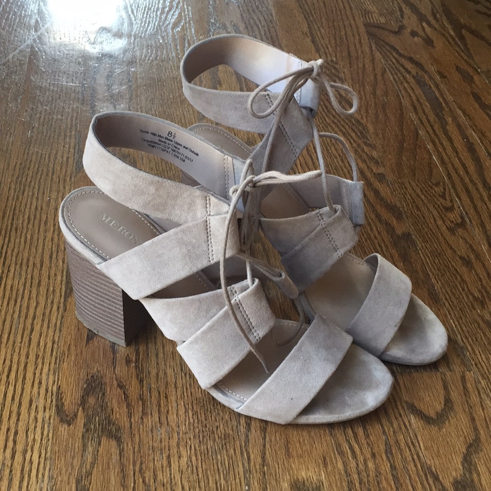 Tan block heels
